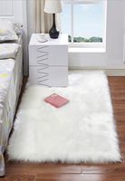 Alfombras suaves de lana artificial suave alfombra de dormitorio alfombras de pieles de dormitorio blanca rectanglesquarerug almohadilla de asiento caliente decoraci￳n del hogar 21
