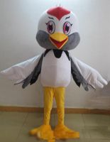 2019 Factory New A White Bird Mascot Costume avec de grands yeux pour l'adulte à porter