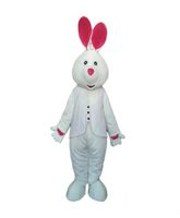 2019 Adulte White Rabbit Mascot Costume Carnival Festival Advertising Party Party Robe avec fan en tête