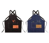 Aprons Chef Apron Cotton Canvas Cross Back Adjustable With P...