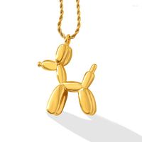 Подвесные ожерелья элегантная ретро-универсальная трехмерная собачья ключица для женщин ожерелье из нержавеющей стали.