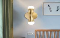 Lampes murales simples 2 têtes lampe légère luxe papillon cuivre corrosionniste et durable pour chambre à coucher