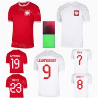 Équipe nationale Pologne Soccer 15 Jerseys Kamil Glik 22-23 Coupe du monde 9 Robert Lewandowski 10 Grzegorz Krychowiak 20 Piotr Zielinski 2 Matty Cash Football Shirt Kits