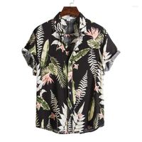 Erkekler Günlük Gömlekler 2022 Yazlar İçin Yaz Hardigan Kısa Kol Hawaii Plajı Çiçek Baskı Elbise Camisas de Hombre