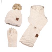 Design Fashion inverno inverno a cabina sciarpa set di berretti da cranio caldi con cappelli per donne che cavalcano la neve da 3 pezzi set da 3 pezzi