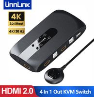 Switch KVM 4K Unnlink 4 in 1 Out HDMI KVM con laptop per computer Extender 4 PC Condividi 4 PC Monitor USB Monito