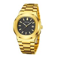 Нарученные часы мужчины роскошные часы Gold Case Black Dial PP Дизайн из нержавеющей стали кварцевые часы светящиеся ручные повседневные платья.