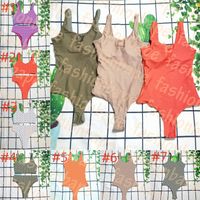 Designerinnen Frauen Badebekleidung Textilbuchstaben ein Stück Badeanzug Sommer Schwimmbadeanzug zwei Seitenkleidung