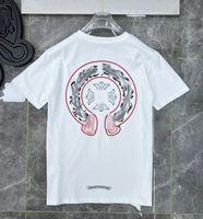 럭셔리 클래식 남성 T 셔츠 ch 브랜드 패션 남자 산스크리트어 편지 티셔츠 말굽 크로스 디자이너 Tshirts Man 힙합 스웨터 여름 느슨한 여성 탑 티 셔츠 6L6G