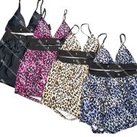 Designer de leopardo elegante Tabilias de banho têxteis de verão biquíni conjunto feminino designer nadando maiô de banheira 2 peças