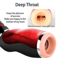 Seksi Kostümler Mastürbasyon Kupası Men039s Oral Makine Otomatik Ses Kelepçisi Vibratör Gerçek Kanal Vajina Oral Seks Adul