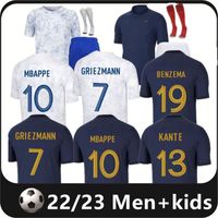 Maglie da calcio mbappe 2022 Mondiale Maillots de calcio Jersey Giroud Benzema francese camicie da calcio Griezmann Tchouameni Dembele Men Kit Kit Shirt 4xl 4xl