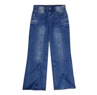 Jeans azul 22SS Straight Washed Homens Mulheres Mulheres Jeans pesados ​​Jeans High Street Four Seasons