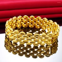 Bracelets de link Chegada de ouro Mens estilo nacional No Fade Fade confortável Brass Metal Moda