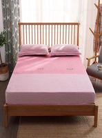 Простыни наборы подключенные листовые матрасы крышка хлопка розового цвета шлифовка постельное белье кровать с эластичной лентой двойной королевы кровати
