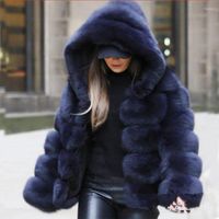 Kadınlar kürk gerçek görüntü ceket üreticileri toptan sonbahar kış yapay kapüşonlu Avrupa ve Amerikan stok
