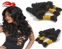Human braiding Bulk Hair 3pcslot Brazilian Loose Hair Qualit...