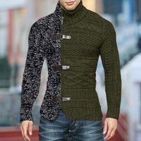 Мужские свитеры зимние пальто, соответствующий асимметричным длинным рукавам Slim Fit High воротник для Office 221128