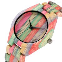 Нарученные часы многоцветные бамбуковые часы для мужчин деревянные брачные часы повседневные натуральные стильные деревянные подарки мужчины