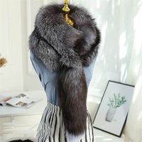 Scarves Natural Fur Scarf Headbands Women Winter Ring Luxury...