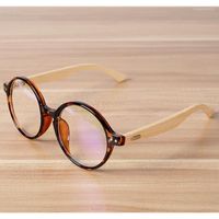 Sunglasses Frames Handmade Bamboo Vintage Clear Lens Round G...