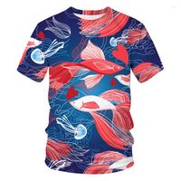 Men's T Shirts 2022 est cartoon o-neck style harajuku Short Sleeve T-Shirt Fashion Men Tops Tops Tee Mens Sea 3D Print Clothing
