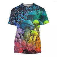 Мужские рубашки T Liasoso Retro рубашка растения грибы Camo Fashion Fashion 3dprint Summer Unisex футболки короткие рукава уличная одежда
