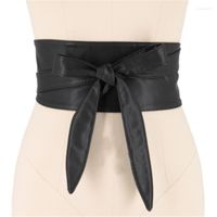 أحزمة النساء الدانتيل الحزام bowknot pu لأطول الواسعة ربط حزام حزام الروابط القوس اللباس الفستان الأزياء