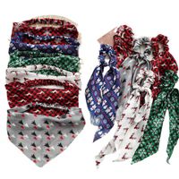 Accessori per capelli per ragazze nastri per bambini per bambini per bambini anello sciolto di raso natalizio fluttuato con sciarpa triangolare a banda per capelli E21714