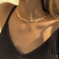 Choker Hip Hop Einfache gewebte weiche Schlangenknochenketten Halskette für Frauen Schlüsselbein Schmuckzubehör Trend Weibliche Kragen