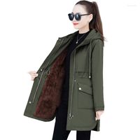 Женские траншевые пальто красивые фашио осень зимняя куртка пальто бархат сгущение женской ветровки свободно промежуточное пальто