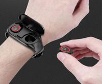 ￉couteurs d'￩couteurs Zuta 2 sur 1 montre intelligente avec ￩couteurs sans fil Bluetooth Hands Earbuds Headset Fitness Tracker Wristban4004739