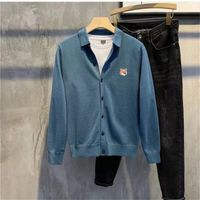 Мужские свитеры мужские модные бренд для бренда вышивка кардиган -стрит мужской вязаный пуловер осень вязаный пальто 221128