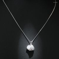 Ketten Mode Perle 925 Sterling Silber Kette Halskette für Frauen Retro Vintage Shell Choker Schmuck Halsketten Mädchen