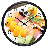 Relógios de parede Japão sushi requintado relógio de comida na cozinha de restaurante de decoração em casa