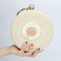 Evening Bags Round Straw- woving Totes Bag Hand- woven Beach T...