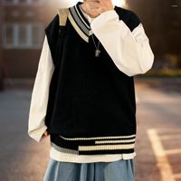 Erkek Sweaters Serin Sokak Karşıtı Sokak Giyim Kış Süvarisi Giyim Dayanıklı Bahar Yelek V Boyun Erkekler Sonbahar Çıkma