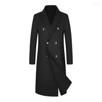 Erkekler Yün Rüzgar Yasağı Erkek Ceket Gevşek Gündelik Yün Palto Kalın Sıcak Uzatılmış Kış Erkekler 0552