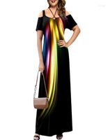 Artı boyutu elbiseler kadınlar baskı maxi elbise aurora uzun 2022 yaz kısa kollu seksi spagetti çetesi gündelik echm22