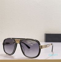 نظارة شمسية سوداء الذهب البلاستيكي التجريبي رمادي العدسة الرجال الهيب هوب UV400