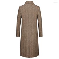 Erkekler Yün Rüzgar Yasağı Erkek Ceket Gevşek Gündelik Yün Palto Kalın Sıcak Uzatılmış Kış Erkekler 0012