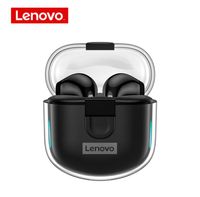 Nouveau écouteur sans fil Lenovo Lenovo d'origine Bluetooth Box Translucent Double réduction du bruit stéréo Contrôle tactile HD avec mic4758676