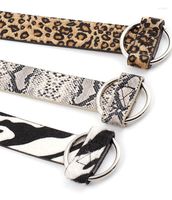 أحزمة Leopard Print Belt Ladies Round Buckle Dasual Fashion Wide