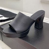 Slippers 2022 Summer Fashion High Heel Designer качественные кожаные сандалии с Peep Toe