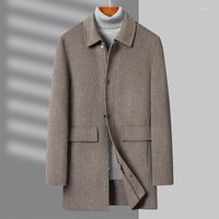 Erkekler Yün Rüzgar Yasağı Erkek Ceket Gevşek Gündelik Yün Palto Kalın Sıcak Uzatılmış Kış Erkekler 092