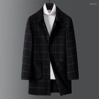 Erkekler Yün Rüzgar Yasağı Erkek Ceket Gevşek Gündelik Yün Palto Kalın Sıcak Uzatılmış Kış Erkekler 094