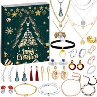 Decorazioni natalizie Calendario Avvento per le donne per donne 24 Sorprese con orecchini collana anelli Braccialetti gioielli alla caviglia 221130 221130