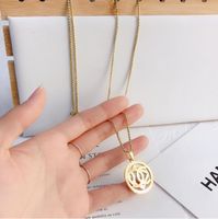 18K Altın Kaplama Paslanmaz Çelik Kolyeler Tarama Zinciri Mektup Kolye İfadesi Moda Kadın Kolye Düğün Mücevher Aksesuarları Hediye X193