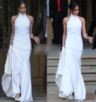 Robes de mariée de sirène modestes simples et propres 2018 Prince Harry Meghan Markle Jobes de fête de mariage Halter Simplicity Formal Dress7807902
