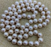 Ketten 9-10 mm 10-11 mm natürliches weißes Süßwasser Aquakultur Perlenperlen Halskette 36 "